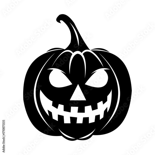 Vector illustration of halloween pumpkin head