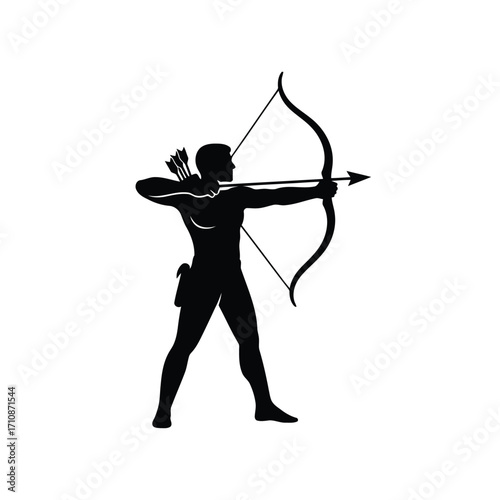 Vector art of a black silhouette of a dslr camera with a lens is shown