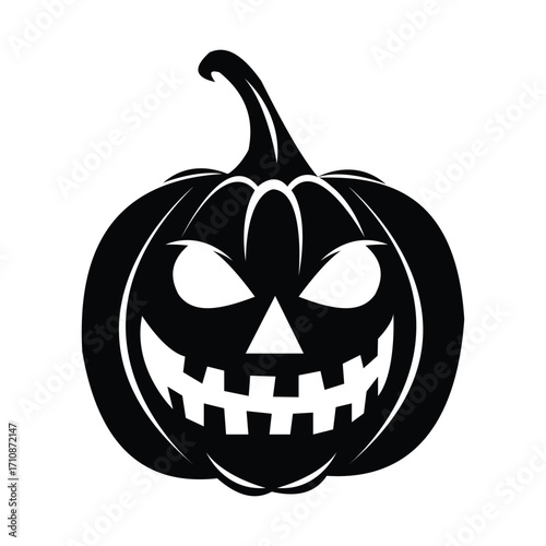 Vector illustration of halloween pumpkin head