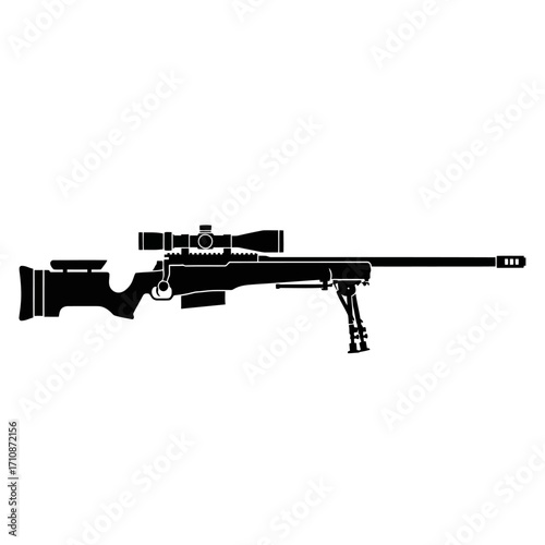 assault rifle isolated on white