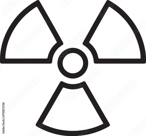 Radioactive Biohazard Radiology X-ray Simple Symbol Icon Black and White Vector Isolated