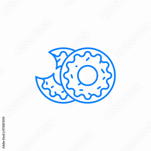 donuts bite icon sign vector