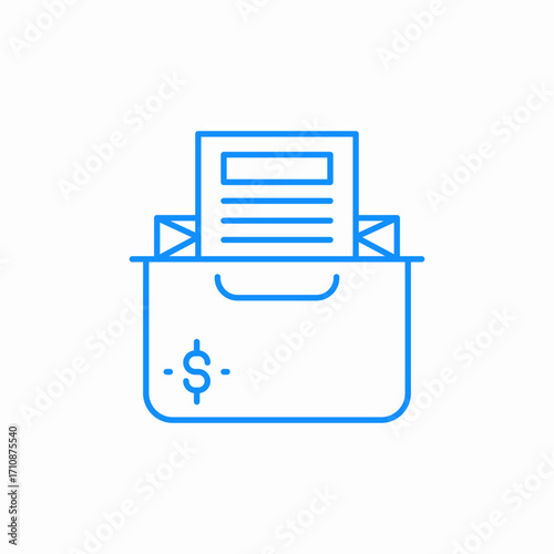 invoice bag icon sign vector