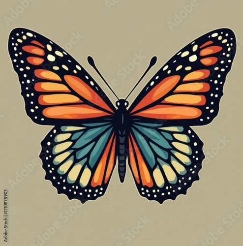 Butterfly in flight: A vibrant butterfly, with wings of exquisite detail, dances gracefully. A symbol of nature's beauty and transformative power.