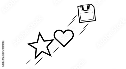 Digital Favorites and Data Storage Concept