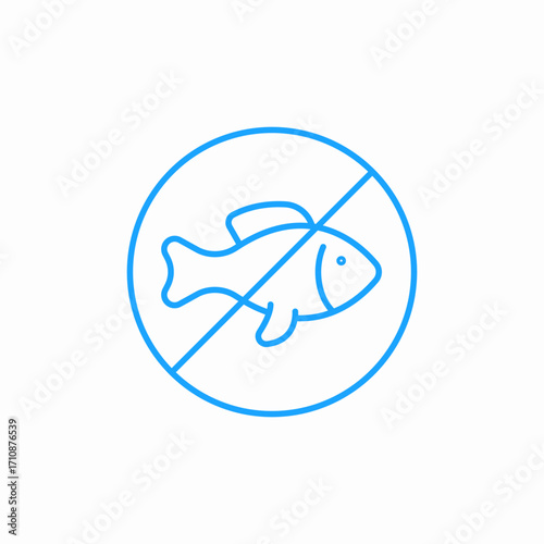 no fish icon sign vector