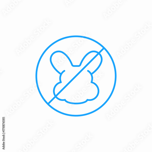 no rabbit icon sign vector