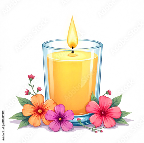 candles and flowers