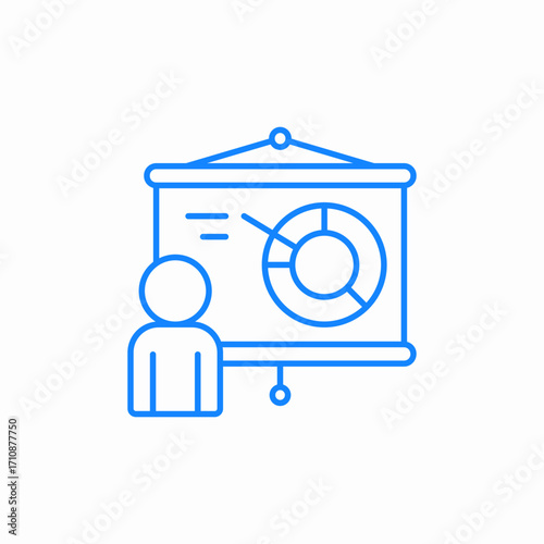 presenter data graph icon sign vector