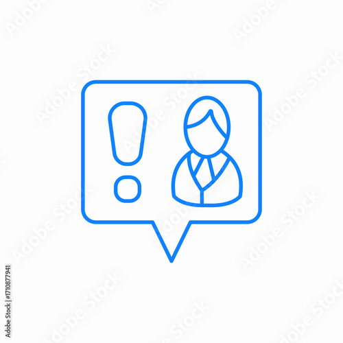 profile warning icon sign vector