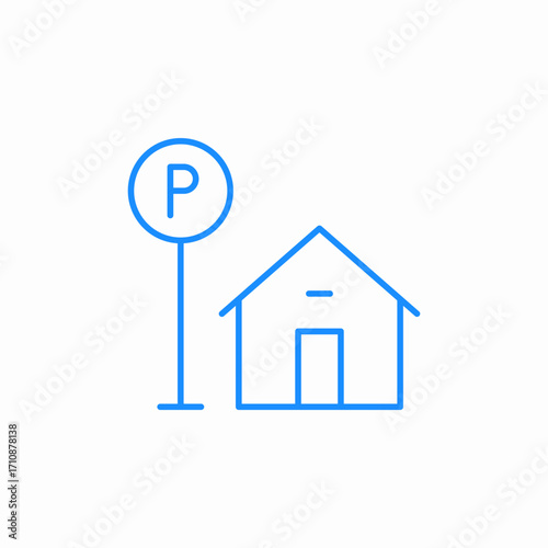 property parking icon sign vector