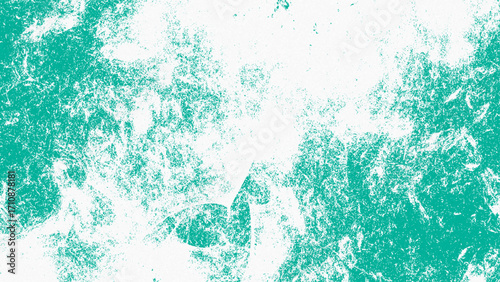 Grunge abstract background with distressed turquoise textures with splattered paint. Rough, weathered, and textured appearance, evoking artistic brush strokes, scratched surfaces