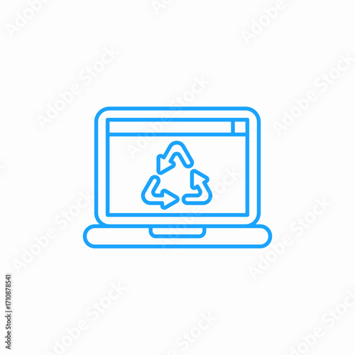 recycle laptop icon sign vector