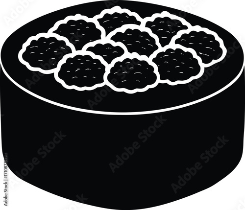 black caviar in a glass bowl