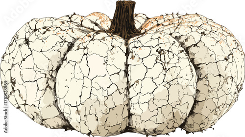 Spooky Halloween Pumpkin Grunge Design with Cracked Text