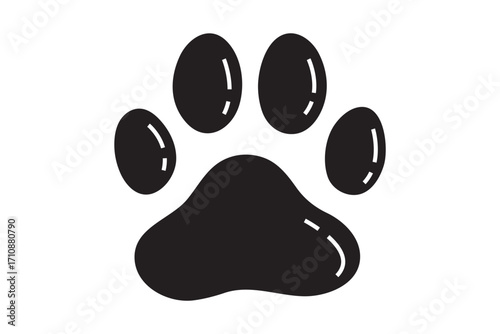 Paw vector foot trail print of cat. Dog, pattern animal tracks isolated on white background, backgrounds, vector icon Illustration