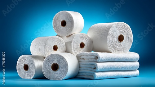 Closeup medical gauze cotton bandage rolls high resolution picture