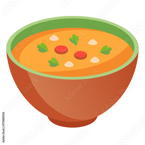 vegetable soup in a bowl isolated
