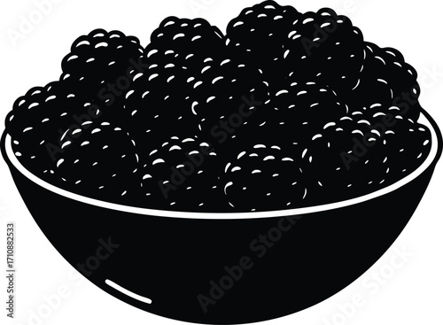 black caviar in a glass bowl