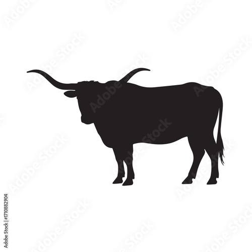 Texas Longhorn Silhouette (Connects to the specific breed and its origin)