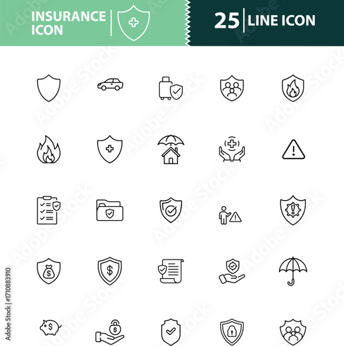 insurance icon, health insurance icon, life insurance icon, car insurance icon, travel insurance icon,