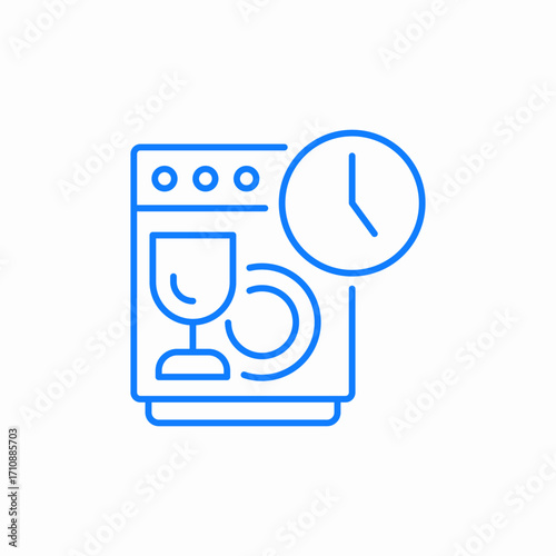 dishwasher time icon sign vector