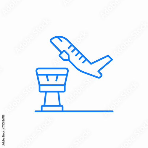 flight departure tower icon sign vector