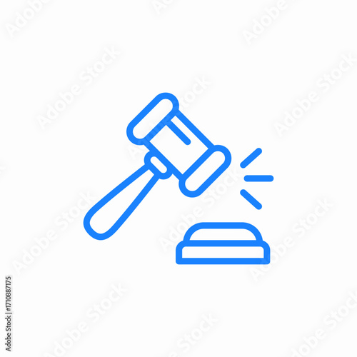 gavel strike icon sign vector