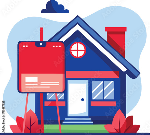 Open House Real Estate Vector Icon for Property Sale and Home Tours, Flat Vector Icon on White Background

