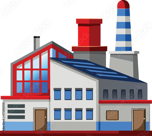 House for Real Estate Marketing and Property Services, Colorful Flat Vector Icon on White Background

