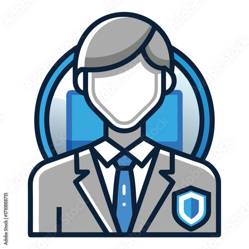 Realtor Person Real Estate Vector Icon on White Background
