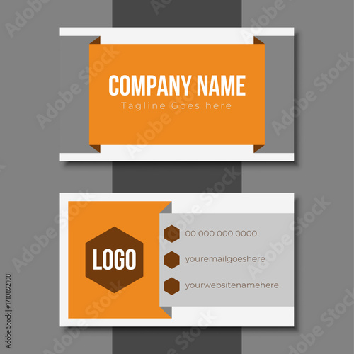 Double sided horizontal modern clean and minimal Business Card Template.
