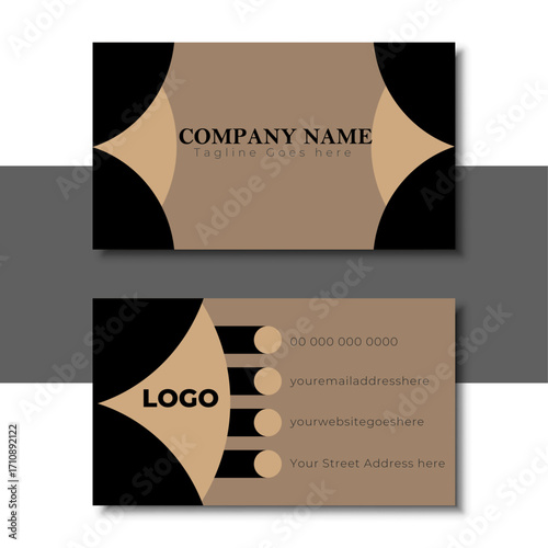 Double sided horizontal modern clean and minimal Business Card Template.
