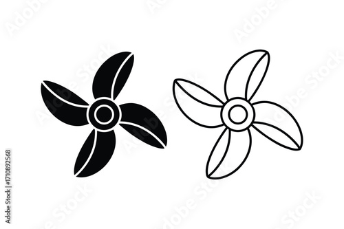 Set of propeller icon vector art illustration