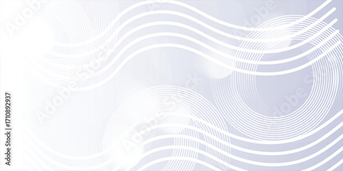 Abstract Light Blue Background with Circular Lines and Soft Glow Effects.Abstract background with white and gray colors. The background features smooth, flowing lines creating a soft, modern texture.