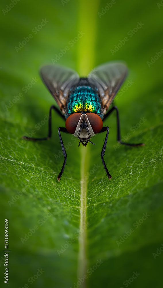 Naklejka premium Detailed Macro Shot of a Bluebottle Fly