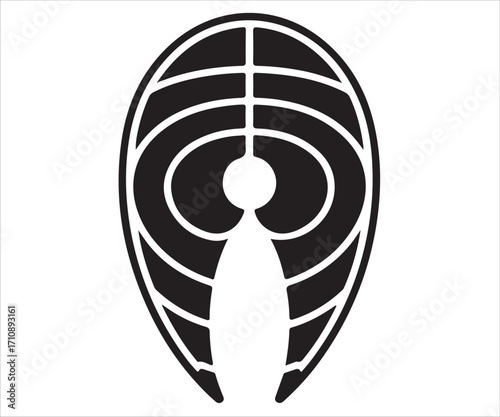 Fish steak silhouette seafood fillet vector illustration isolated