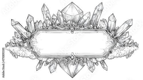 Mystical Arcane Portal and Crystal Frame Engraving