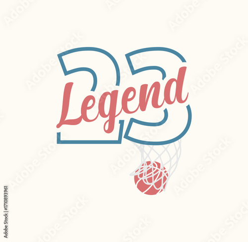Legend 23 – Basketball Sports Graphic T-Shirt Design, Sport typography, t-shirt graphics, poster, banner, flyer, print and postcard