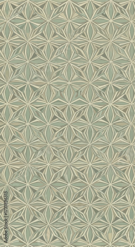 Aged paper with faint printed text and subtle floral pattern.