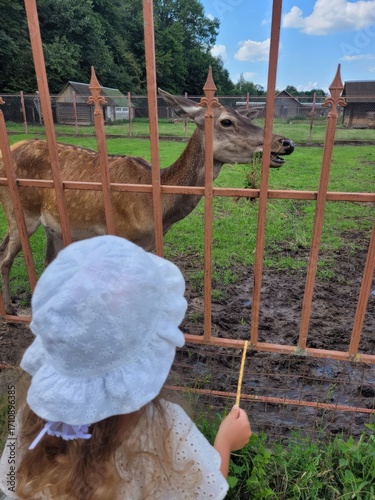 roe deer, baby feeds, zoo