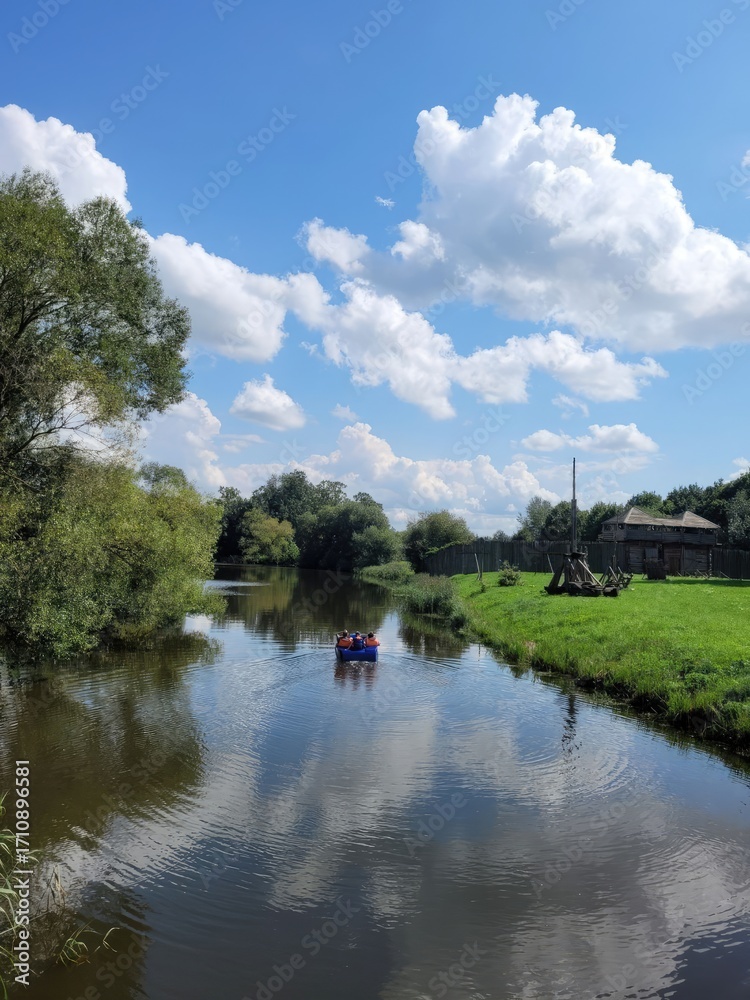 Fototapeta premium landscape with river