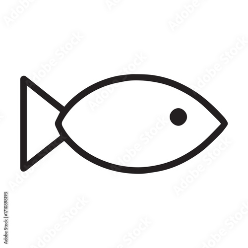 Vector illustration of an abstract black and white fish under a magnifying glass