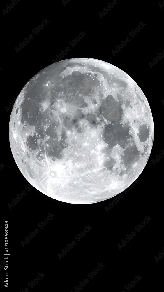 Obraz premium A detailed view of the moon, showcasing its craters and textured surface against a black backdrop.