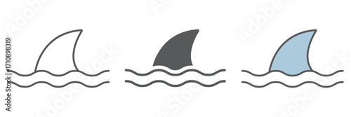 Shark icon, ocean and predator, dangerous fish sign vector graphics, a linear icon on a white background, eps 10.