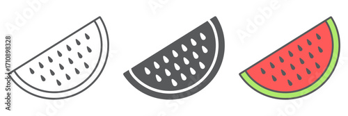Watermelon icon, juicy and tasty, watermelon sign vector graphics, a linear icon on a white background, eps 10.