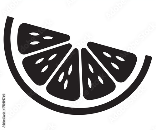 Citrus fruit slice silhouette isolated lemon orange wedge vector icon