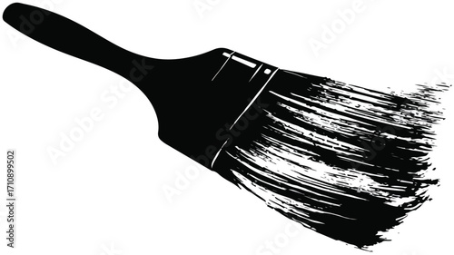 Professional Paintbrush Silhouette Logo Icon for Design Projects