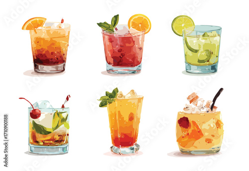 summer drinks vector art
