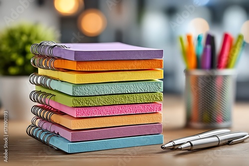 Assorted sticky notes for school supplies high resolution picture